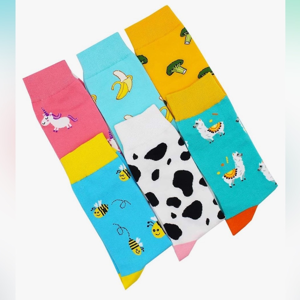 🆕 Women Fun Socks,Colorful Crazy Cool Funny Socks， Funky Novelty Socks Size 9-11 - Picture 3 of 6
